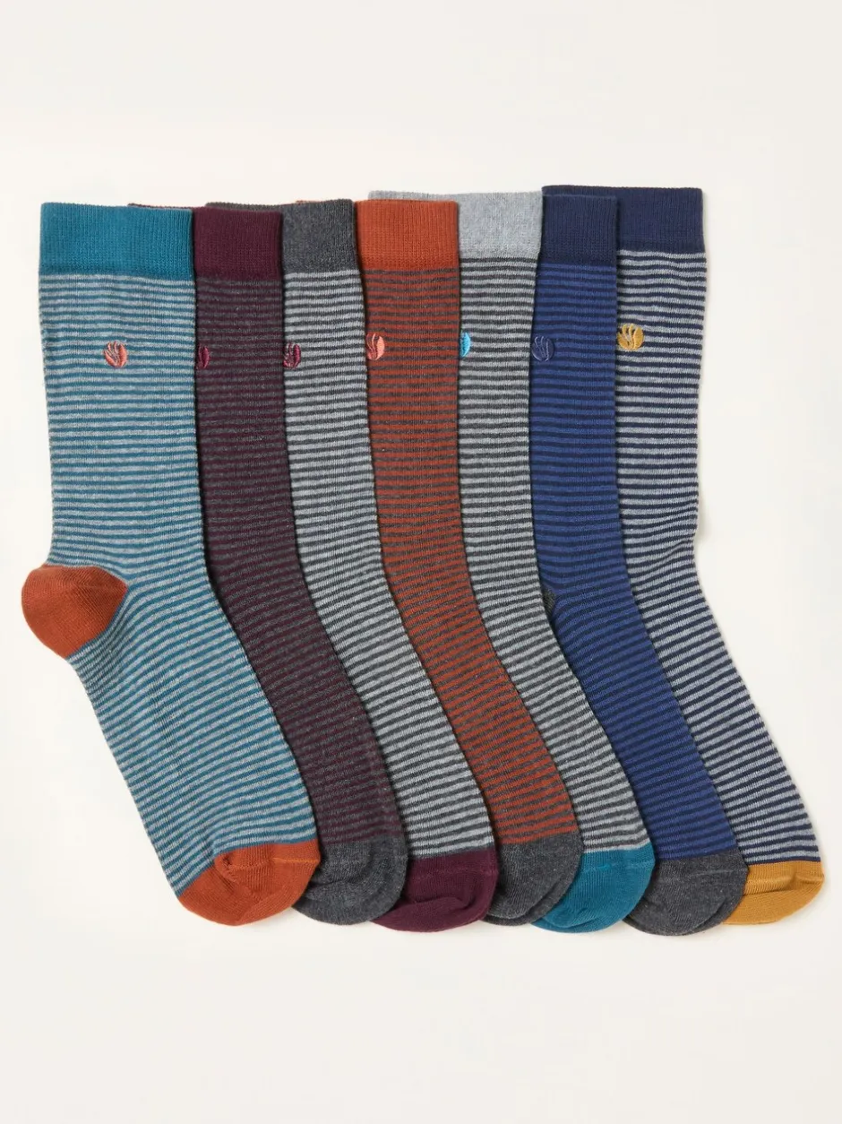 Sokken|Sokken|Fat Face FatFace 7 Pairs of Fine Stripe Socks