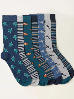Sokken|Sokken*Fat Face FatFace 7 Pairs of Sealife Socks