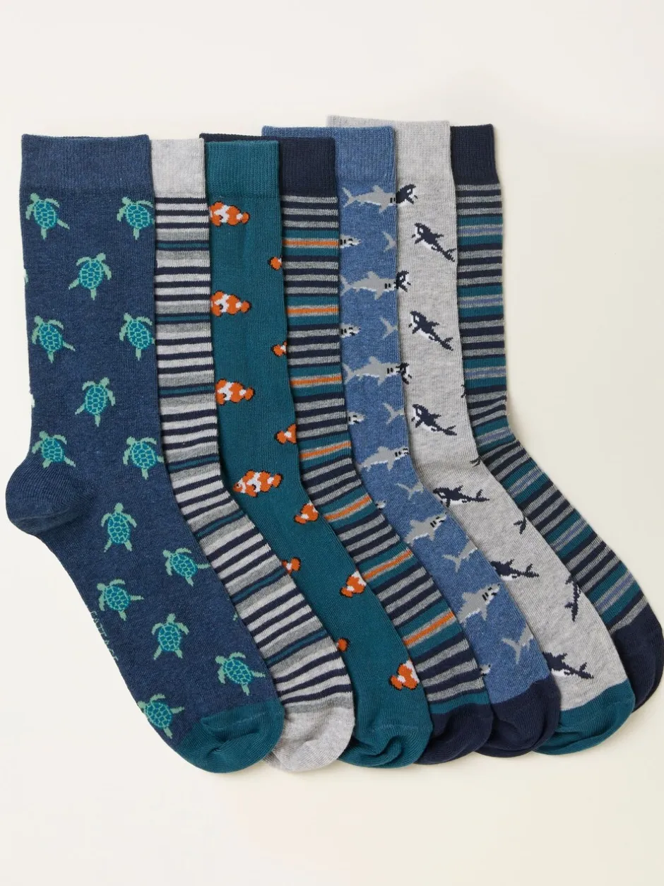 Sokken|Sokken*Fat Face FatFace 7 Pairs of Sealife Socks