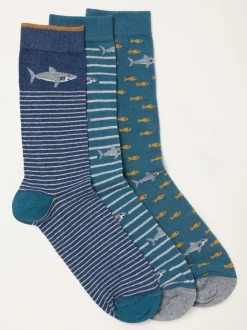 Sokken|Sokken*Fat Face FatFace 3 Pairs of Shark Socks