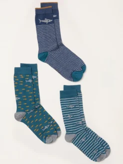 Sokken|Sokken*Fat Face FatFace 3 Pairs of Shark Socks