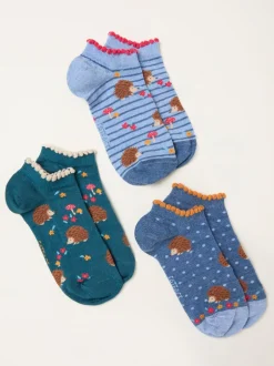 Sokken En Panty's|Fat Face FatFace 3 Pairs of Trainer Socks