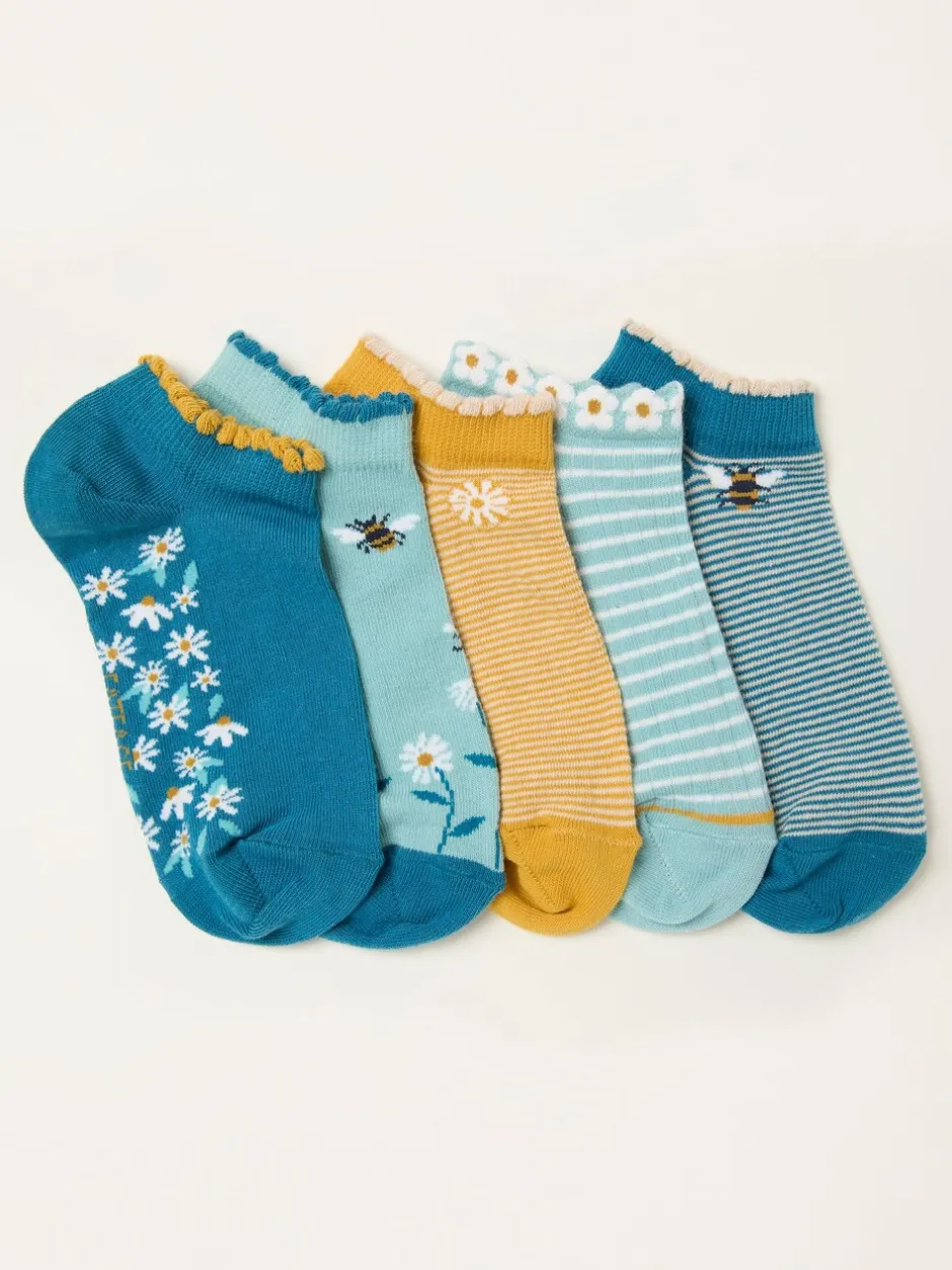Sokken En Panty's*Fat Face FatFace 5 Pairs of Trainer Socks