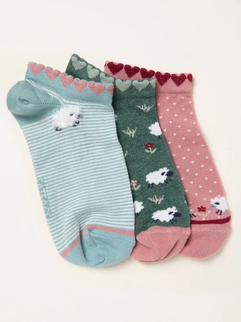 Sokken En Panty's*Fat Face FatFace 3 Pairs of Trainer Socks