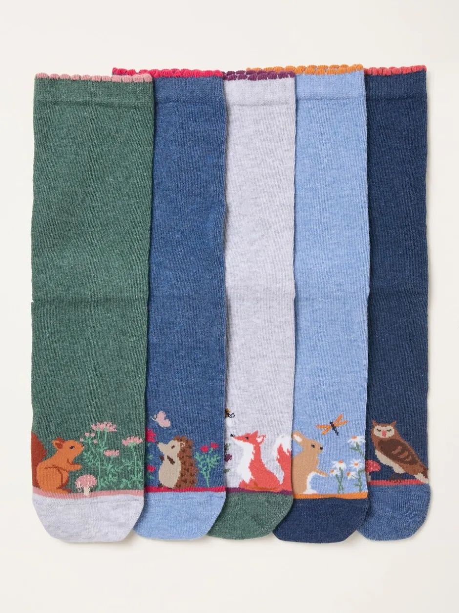 Sokken En Panty's|Fat Face FatFace 5 Pairs of Woodland Socks