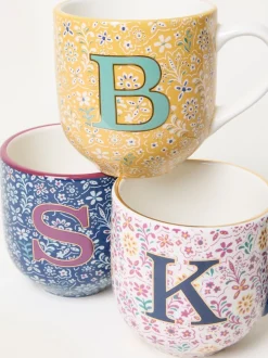 Mokken En Koppen*Fat Face FatFace Alphabet Floral Mug