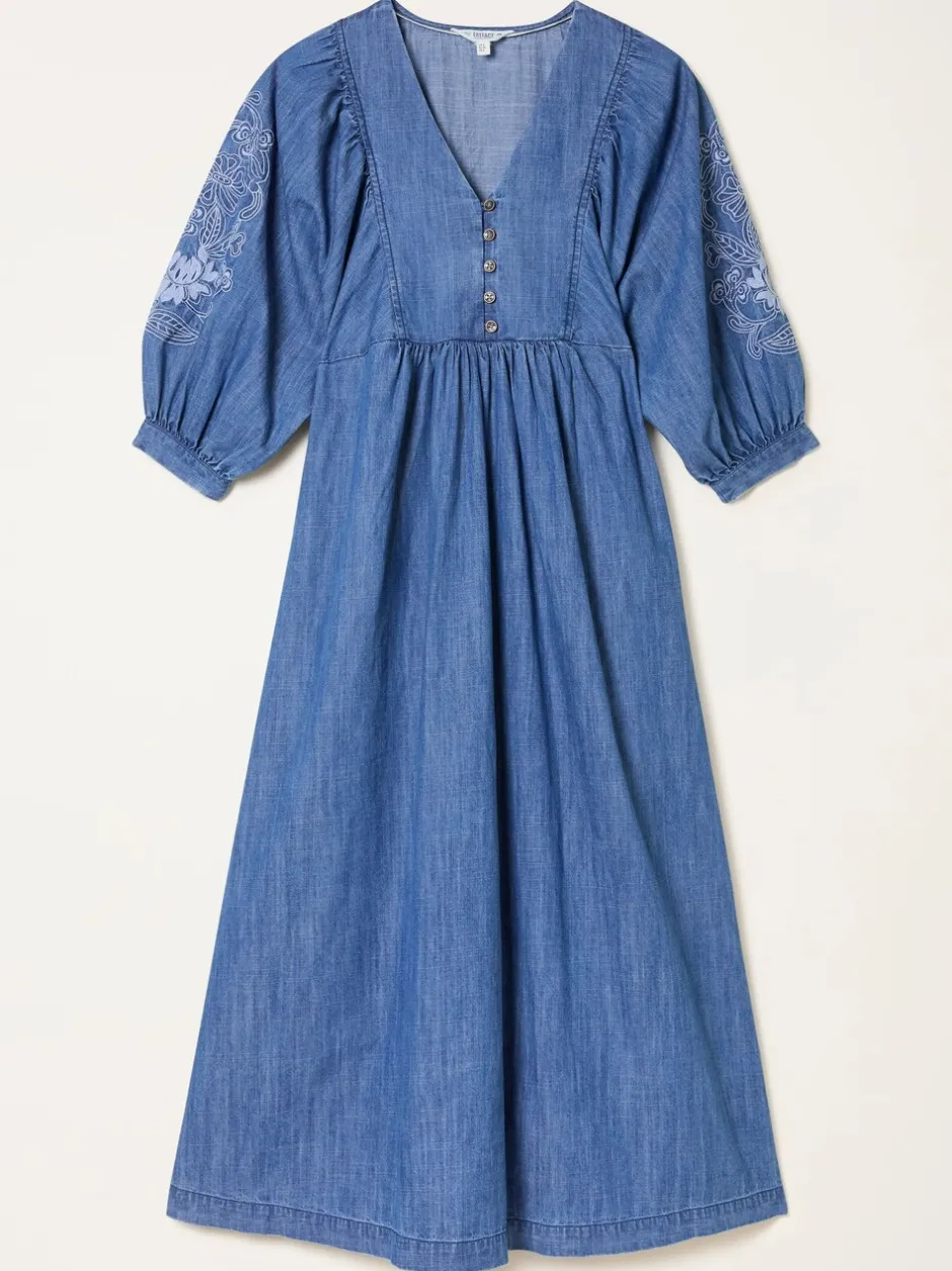 Jurken*Fat Face FatFace Denim Midi Dress