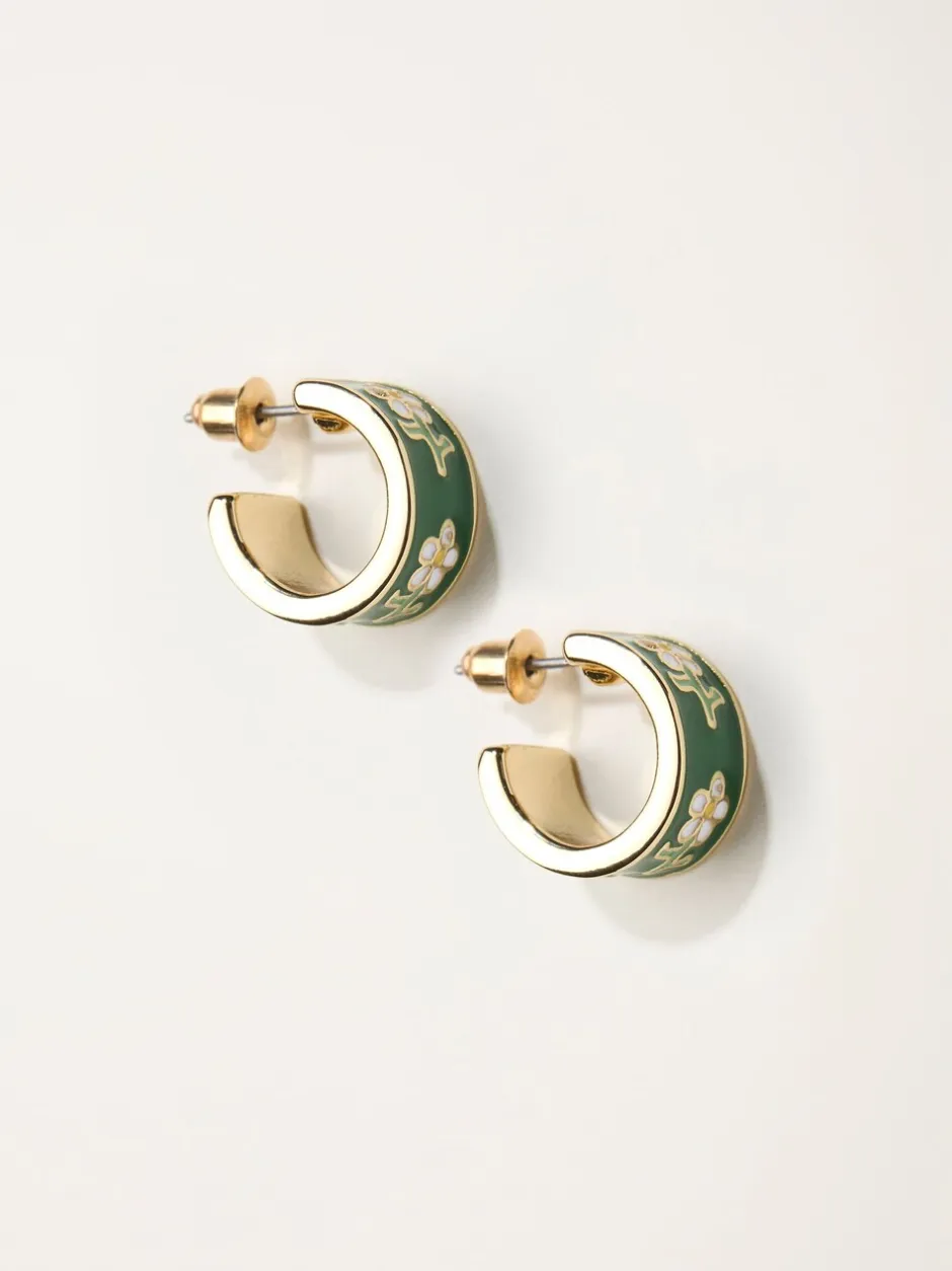 Sieraden*Fat Face FatFace Enamel Floral Hoop Earrings