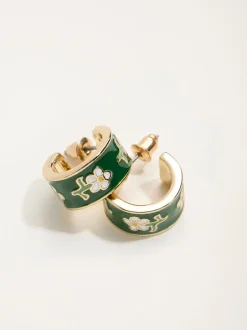 Sieraden*Fat Face FatFace Enamel Floral Hoop Earrings