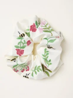 Haaraccessoires|Fat Face FatFace Floral Bee Embroidered Scrunchie