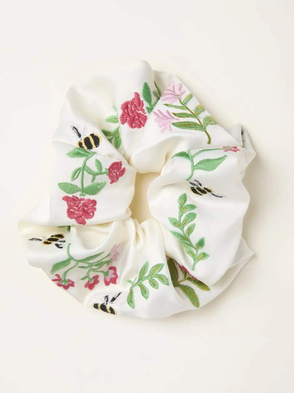 Haaraccessoires|Fat Face FatFace Floral Bee Embroidered Scrunchie