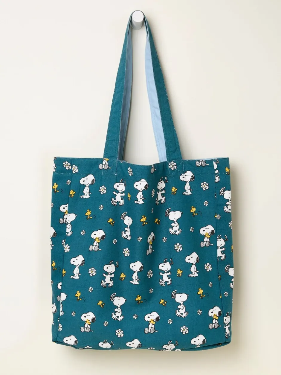Tassen En Portemonnees|Fat Face FatFace Heart Snoopy Reversible Tote Bag