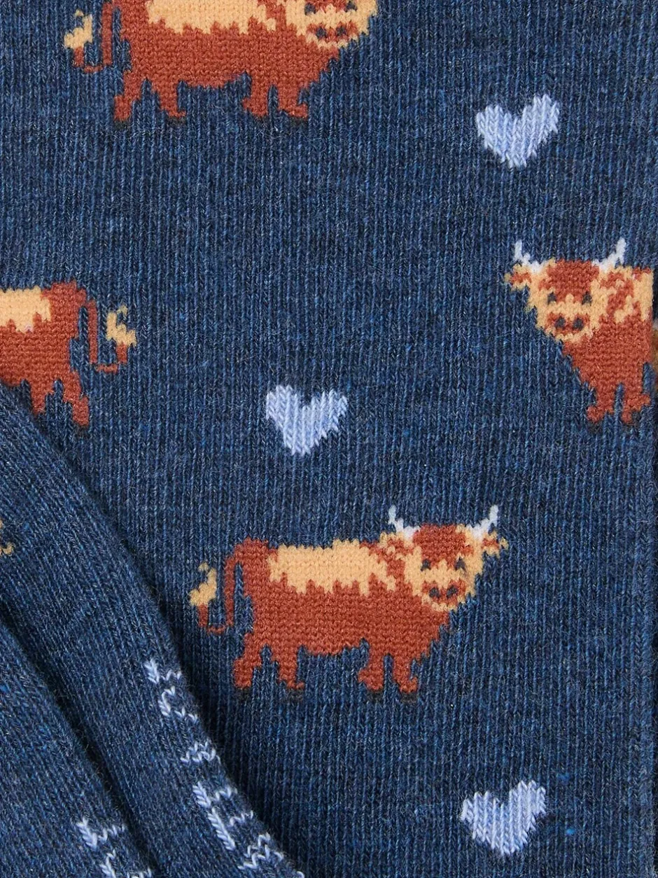 Sokken En Panty's*Fat Face FatFace Highland Cow Socks