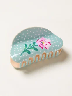 Haaraccessoires|Fat Face FatFace Polka Dot Flower Claw Clip