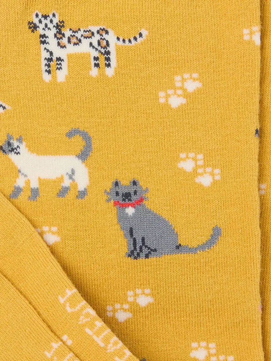 Sokken En Panty's|Fat Face Fatface sokken met kattenopdruk