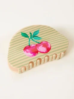 Haaraccessoires|Fat Face FatFace Stripe Cherry Claw Clip