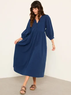 Jurken|Fat Face FatFace Textured Midi Dress