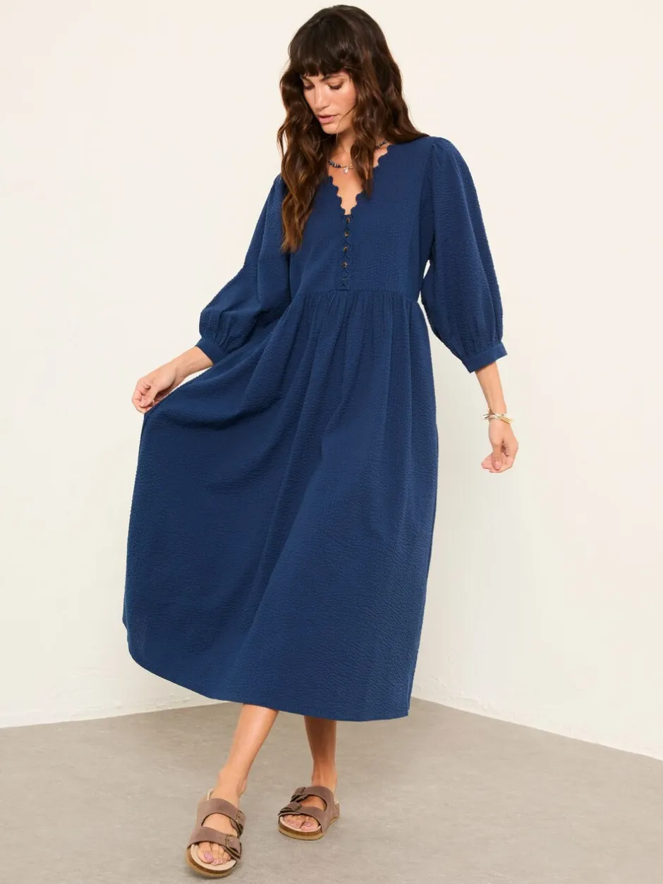 Jurken|Fat Face FatFace Textured Midi Dress