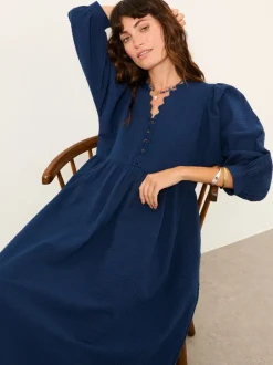 Jurken|Fat Face FatFace Textured Midi Dress