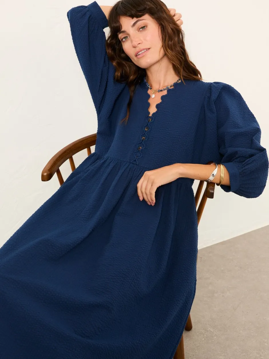 Jurken|Fat Face FatFace Textured Midi Dress