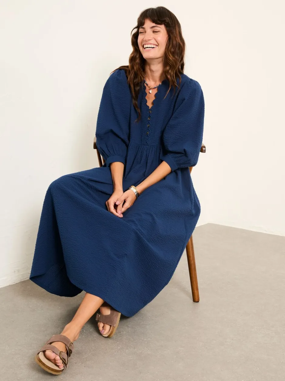 Jurken|Fat Face FatFace Textured Midi Dress