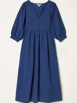 Jurken|Fat Face FatFace Textured Midi Dress