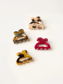 Haaraccessoires|Fat Face FatFace verpakking van 4 mini-klauwclips