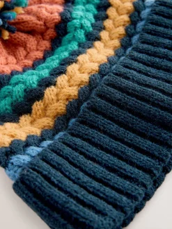 Mutsjes En Antikrabwantjes|Mutsen, Handschoenen En Sjaals|Next Fel kabelgebreid - Gebreide Baby muts met pompon (0mnd -2jr)