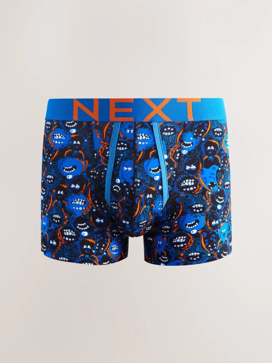 Ondergoed|Ondergoed*Next Felblauw met monster - Boxershorts met A-voorkant
