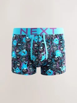 Ondergoed|Ondergoed*Next Felblauw met monster - Boxershorts met A-voorkant