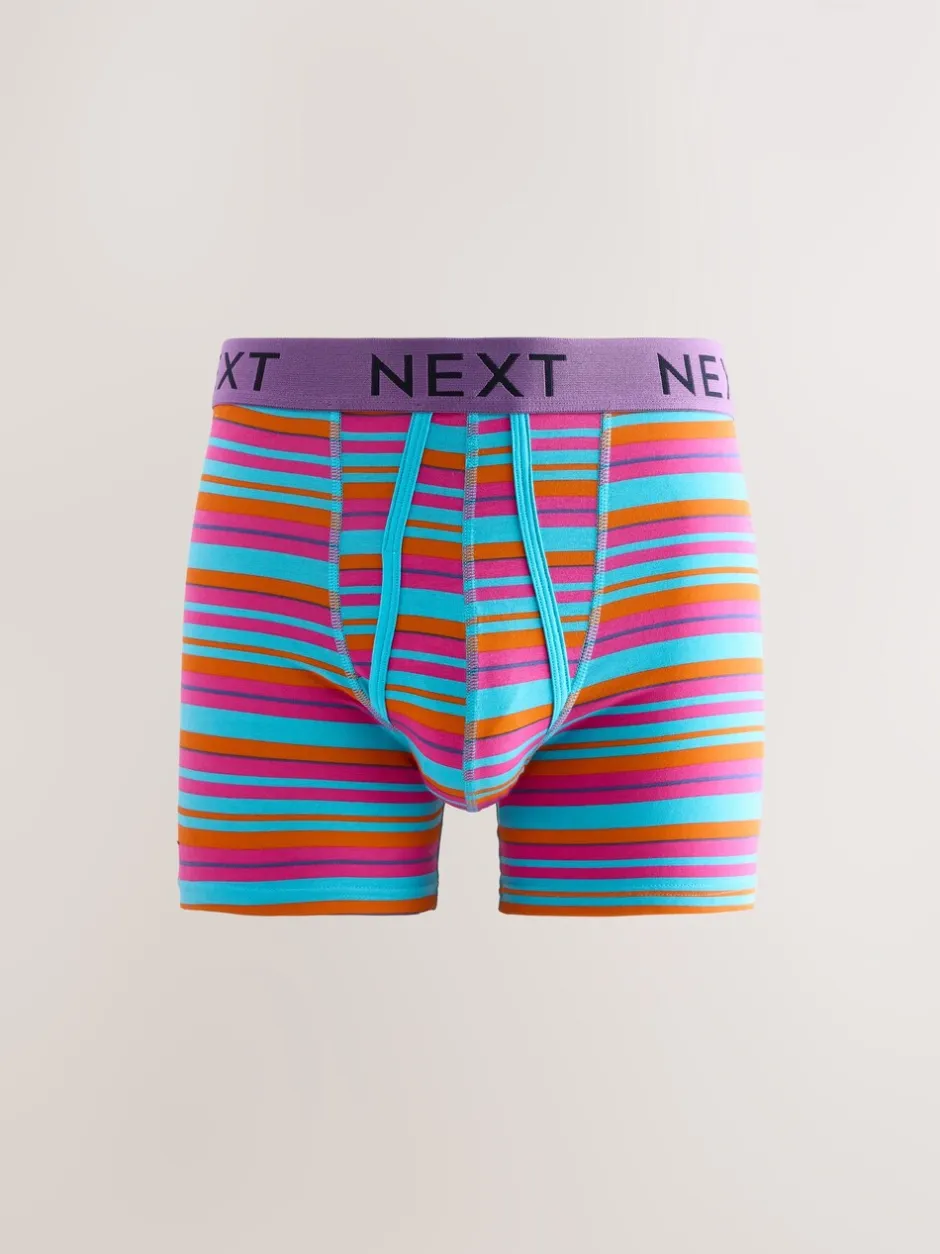 Ondergoed|Ondergoed|Next Felblauw/Oranje stip - Verpakking van 10 - Boxershorts met A-voorkant