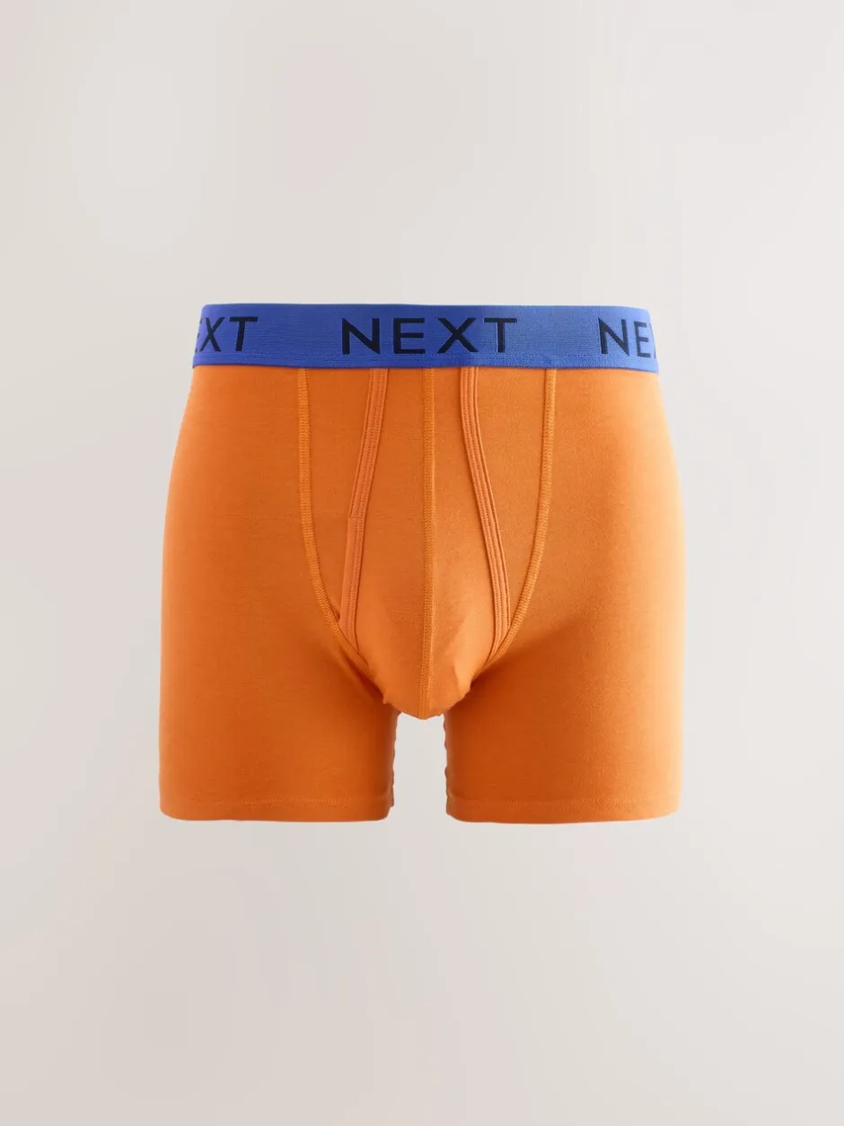 Ondergoed|Ondergoed|Next Felblauw/Oranje stip - Verpakking van 10 - Boxershorts met A-voorkant