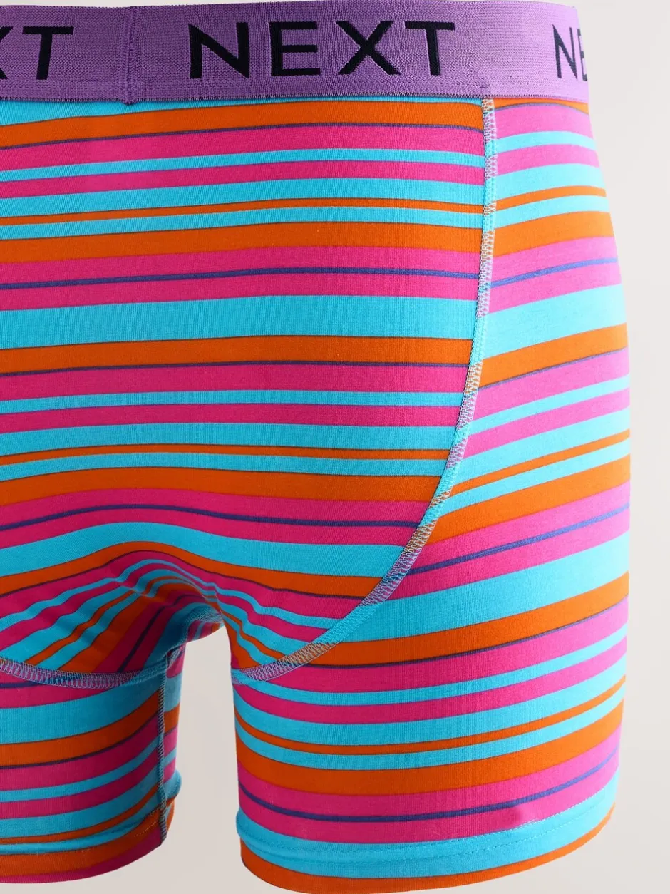 Ondergoed|Ondergoed|Next Felblauw/Oranje stip - Verpakking van 10 - Boxershorts met A-voorkant