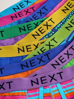 Ondergoed|Ondergoed|Next Felblauw/Oranje stip - Verpakking van 10 - Boxershorts met A-voorkant