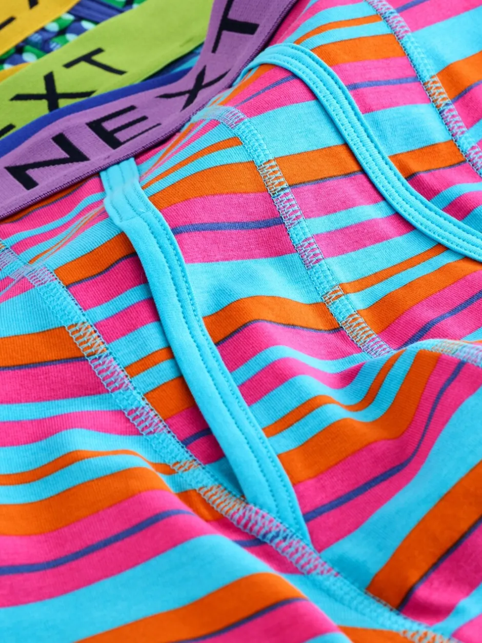 Ondergoed|Ondergoed|Next Felblauw/Oranje stip - Verpakking van 10 - Boxershorts met A-voorkant