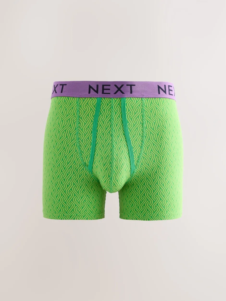 Ondergoed|Ondergoed|Next Felblauw/Oranje stip - Verpakking van 10 - Boxershorts met A-voorkant