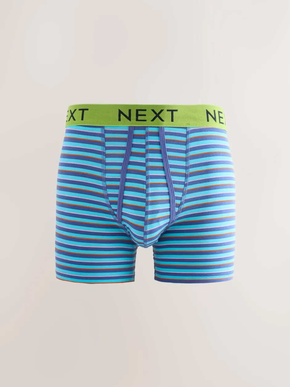 Ondergoed|Ondergoed|Next Felblauw/Oranje stip - Verpakking van 10 - Boxershorts met A-voorkant