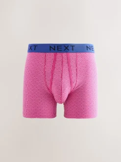 Ondergoed|Ondergoed|Next Felblauw/Oranje stip - Verpakking van 10 - Boxershorts met A-voorkant