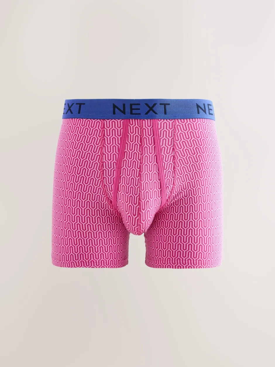 Ondergoed|Ondergoed|Next Felblauw/Oranje stip - Verpakking van 10 - Boxershorts met A-voorkant