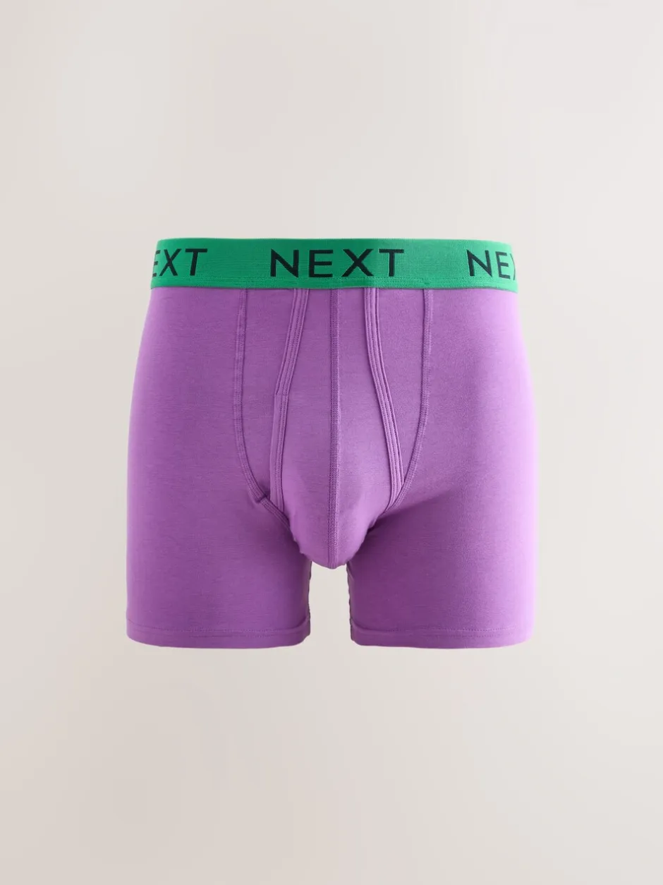 Ondergoed|Ondergoed|Next Felblauw/Oranje stip - Verpakking van 10 - Boxershorts met A-voorkant