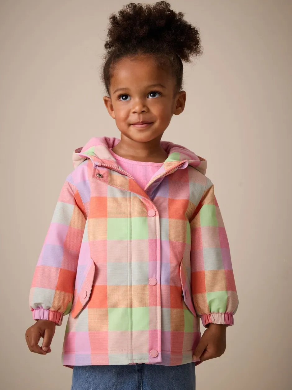 Jassen En Jacks|Next Felgekleurd geruit - Waterproof Printed Jacket (6mths-7yrs)