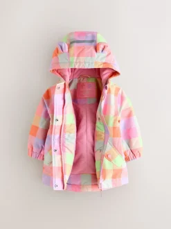 Jassen En Jacks|Next Felgekleurd geruit - Waterproof Printed Jacket (6mths-7yrs)