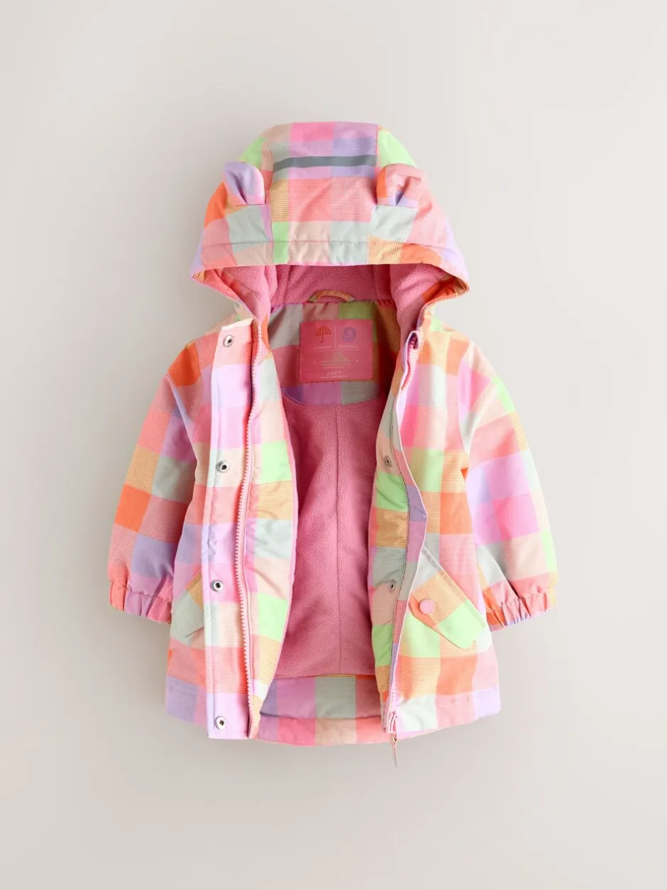 Jassen En Jacks|Next Felgekleurd geruit - Waterproof Printed Jacket (6mths-7yrs)