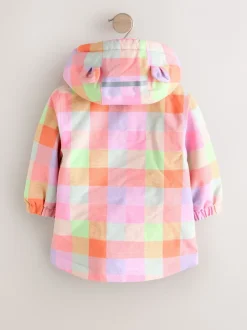 Jassen En Jacks|Next Felgekleurd geruit - Waterproof Printed Jacket (6mths-7yrs)