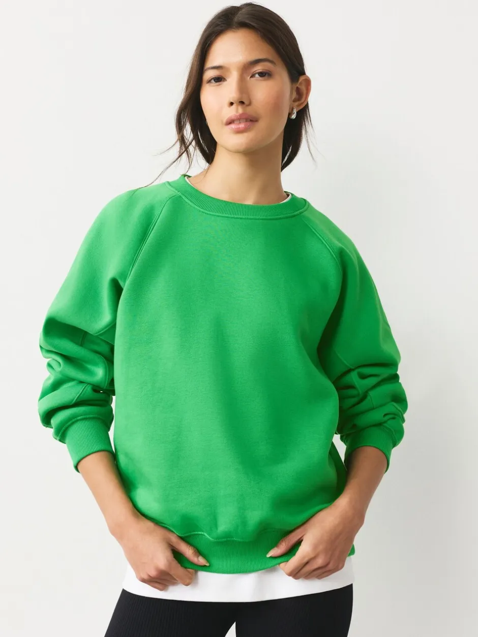 Hoody's En Sweatshirts*Next - Relaxed Fit Heavyweight Regular Crew Neck Sweatshirt Felgroen
