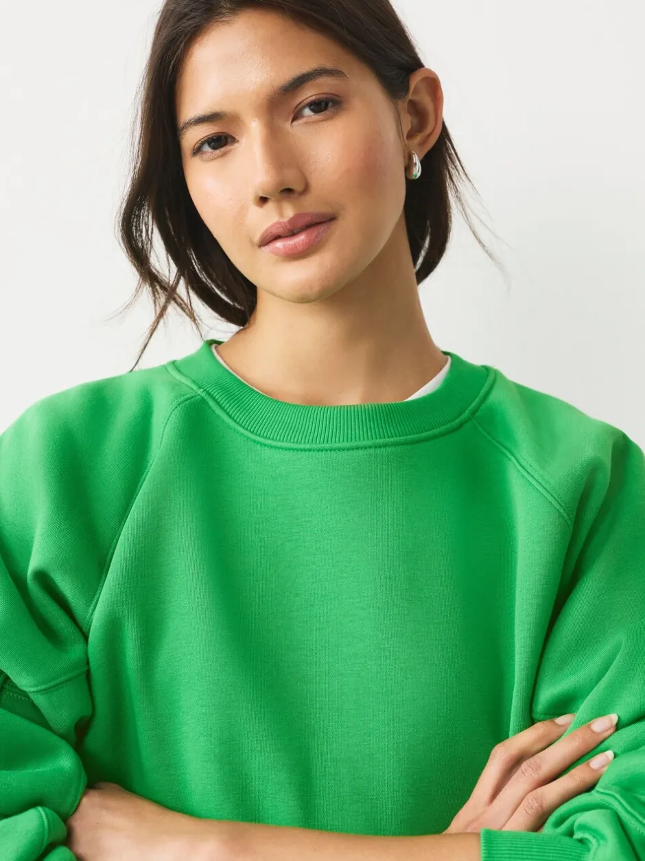 Hoody's En Sweatshirts*Next - Relaxed Fit Heavyweight Regular Crew Neck Sweatshirt Felgroen