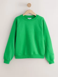 Hoody's En Sweatshirts*Next - Relaxed Fit Heavyweight Regular Crew Neck Sweatshirt Felgroen