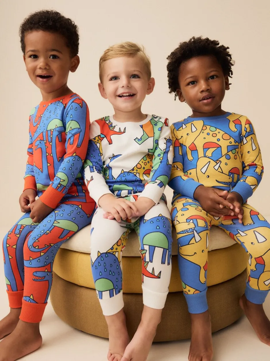 Pyjama's|Nachtkleding En Pyjama's|Next Felkleurig met dinosaurusprint - Verpakking van 3 knusse pyjama's (9 mnd-10 jr)