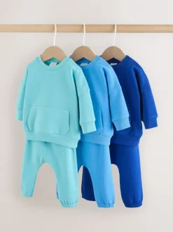 Joggingbroeken|Sweaters En Hoody´S*Next Felle blauwtinten - Baby Sweatshirt en Joggingbroeken Set 6 stuks (0mnd-3jaar)