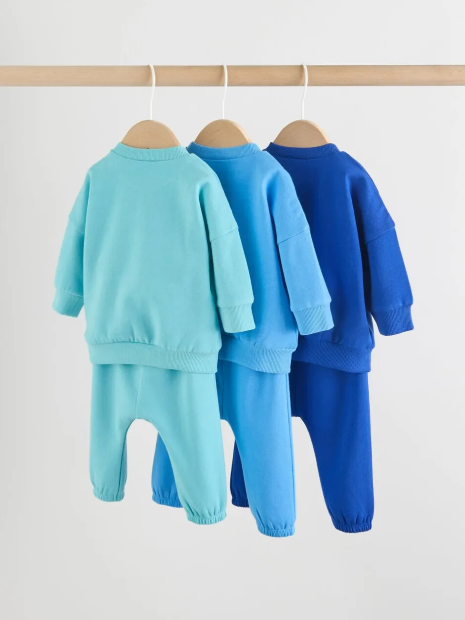 Joggingbroeken|Sweaters En Hoody´S*Next Felle blauwtinten - Baby Sweatshirt en Joggingbroeken Set 6 stuks (0mnd-3jaar)